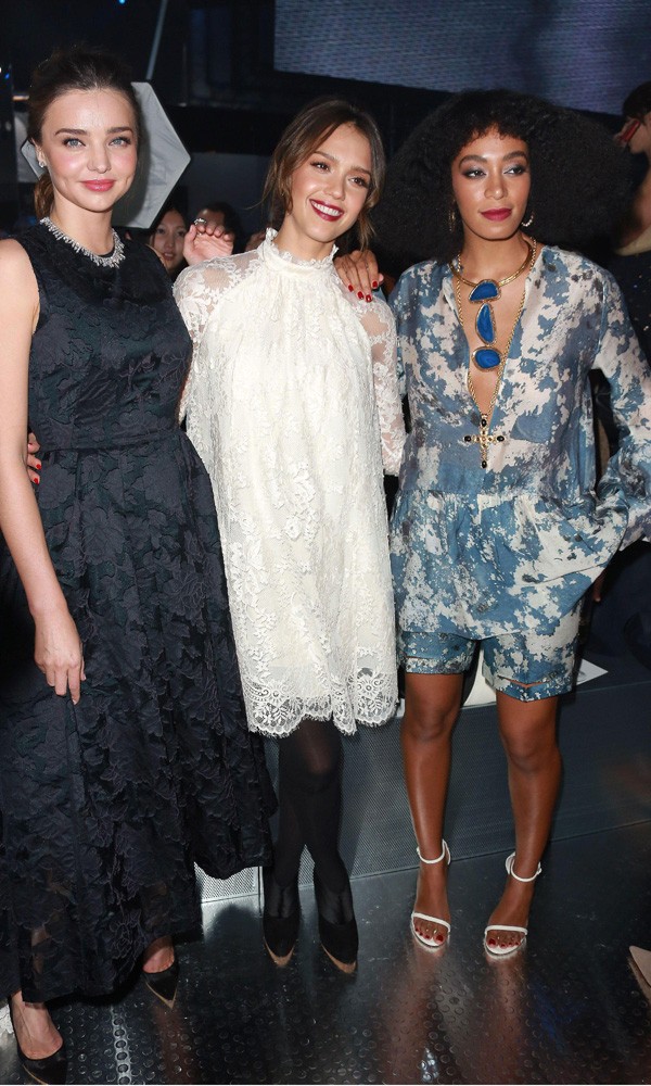 Miranda Kerr, Jessica Alba and Solange Knowles at H&M